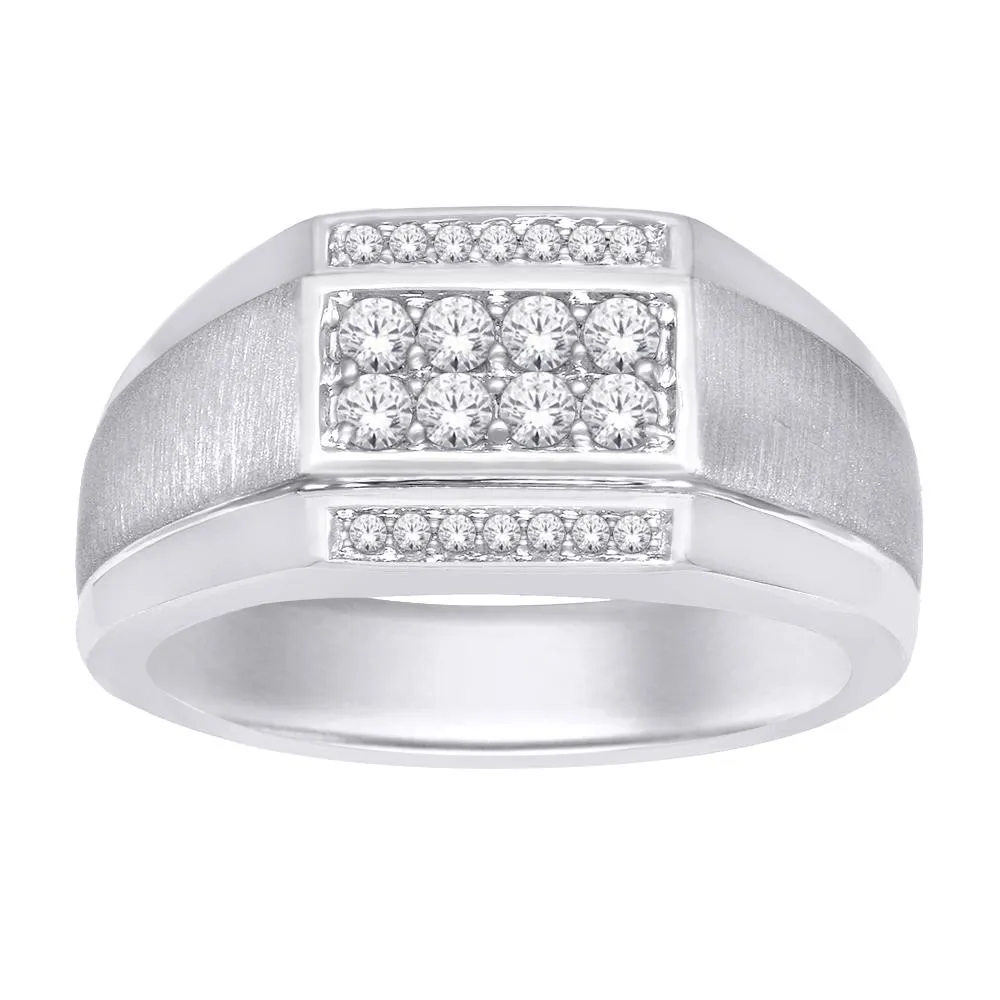 10K White Gold 2/5 Ct.Tw. Diamond Gents Ring