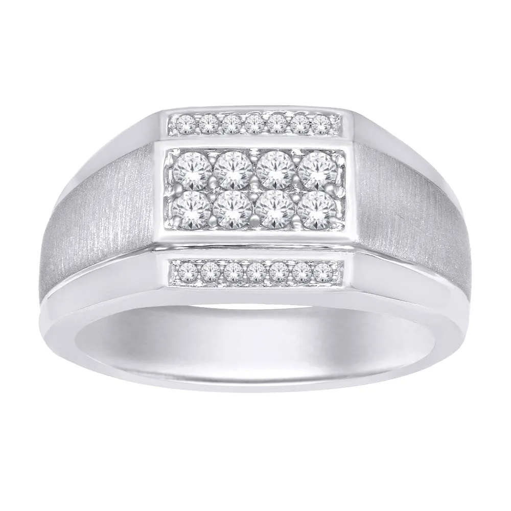 10K White Gold 2/5 Ct.Tw. Diamond Gents Ring