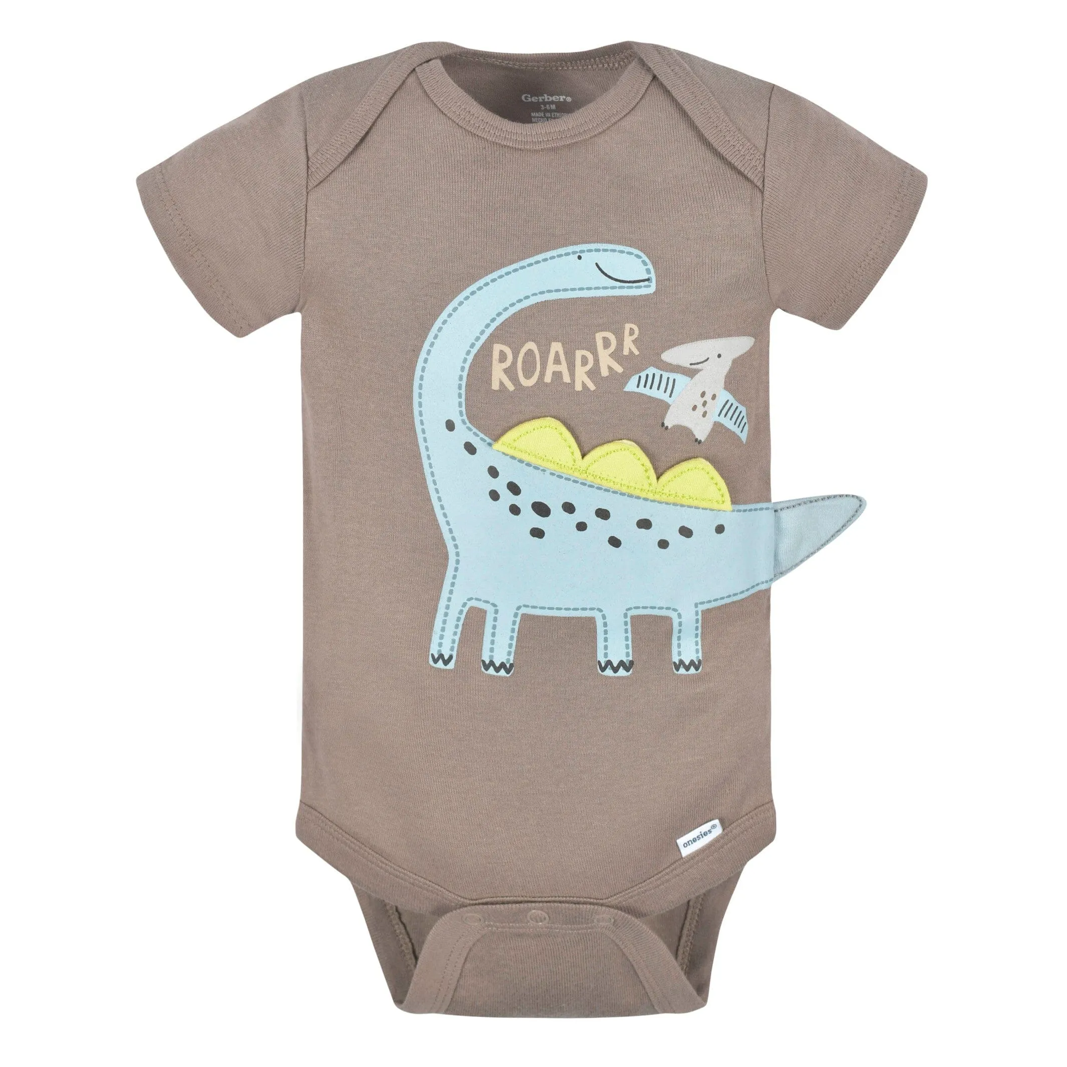 3-Pack Baby Boys Dino Short Sleeve Onesies® Bodysuits