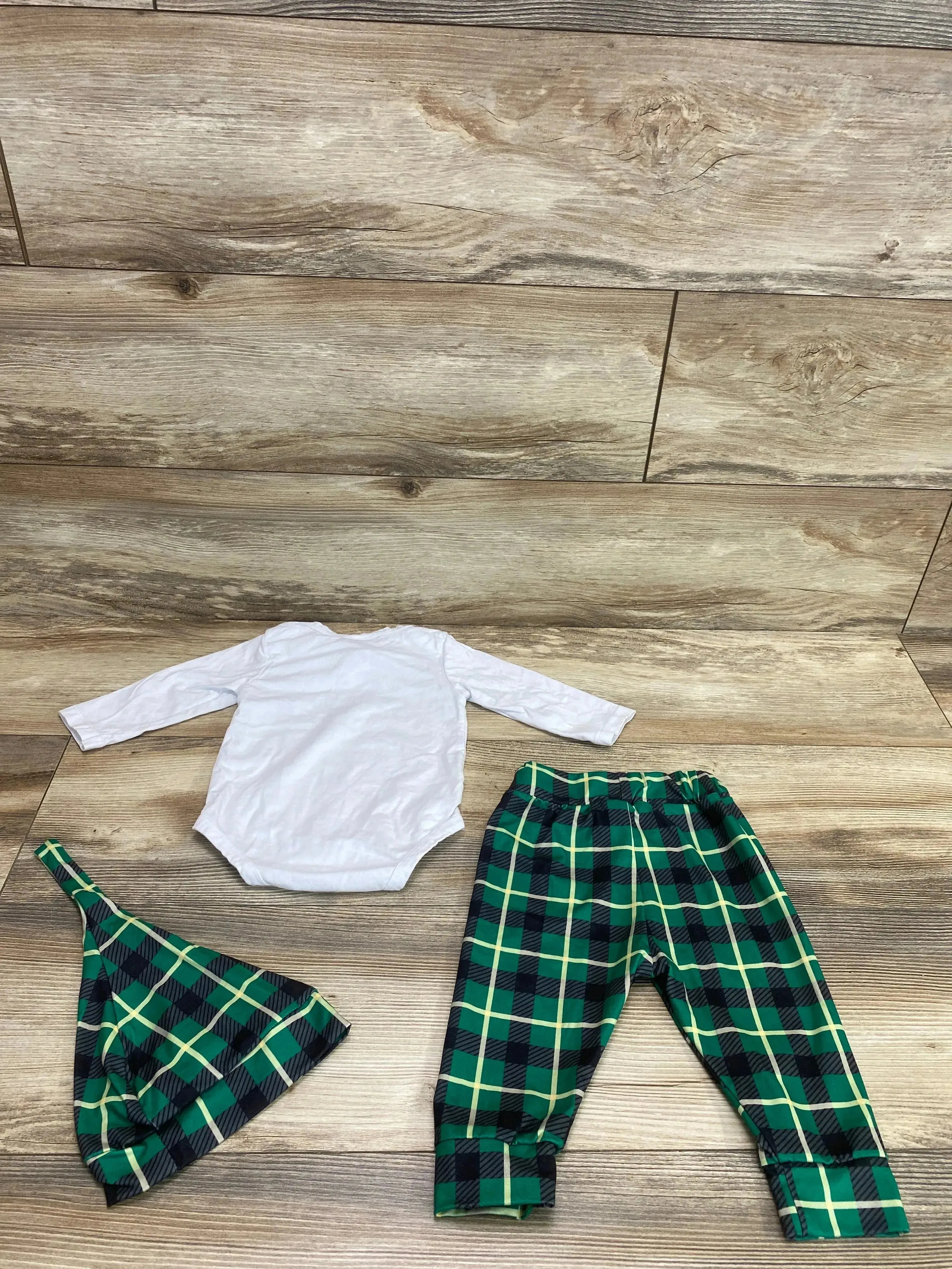 3pc My First St. Patrick's Day Bodysuit Set White sz 3-6m