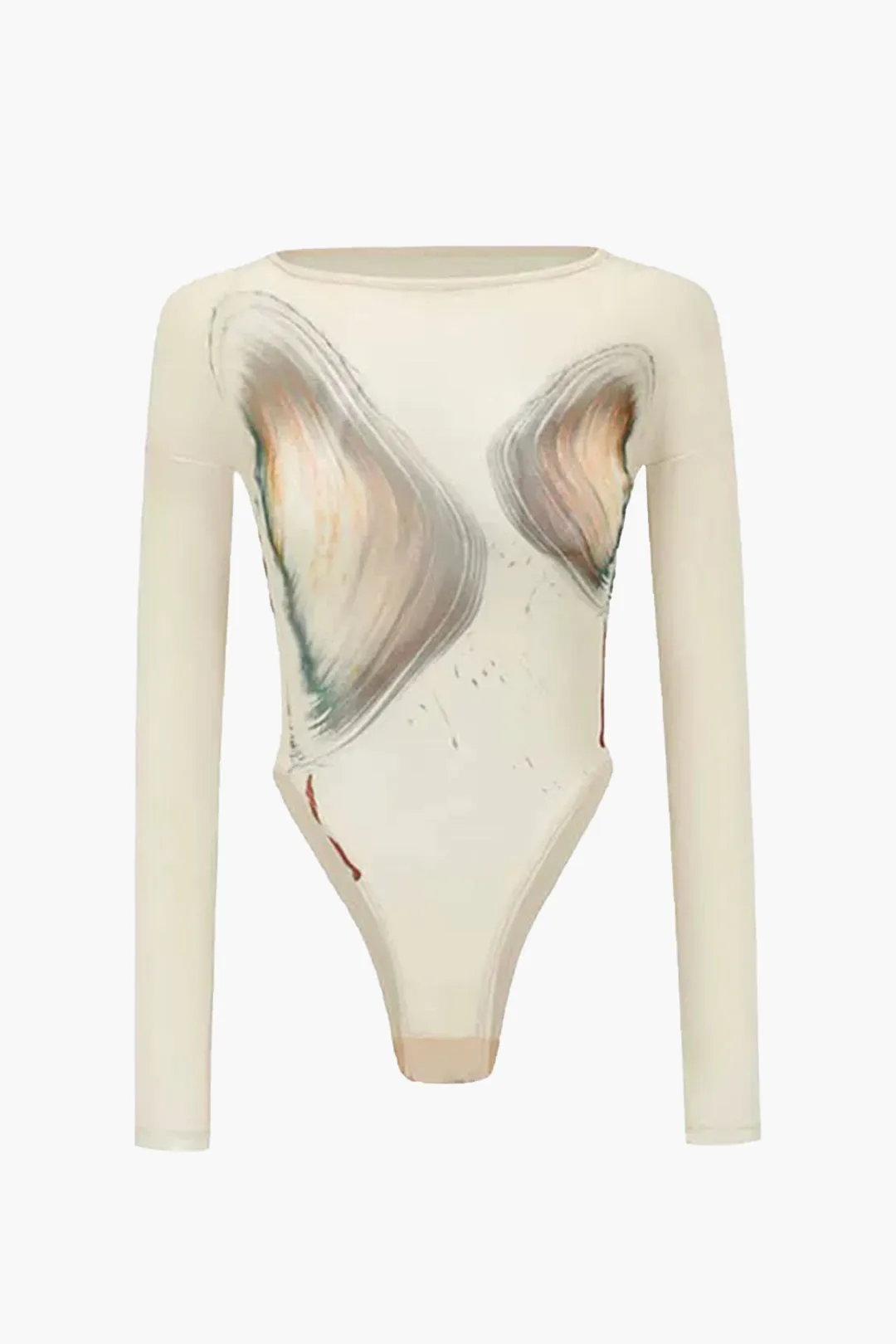 Abstract Print Long-Sleeve Bodysuit