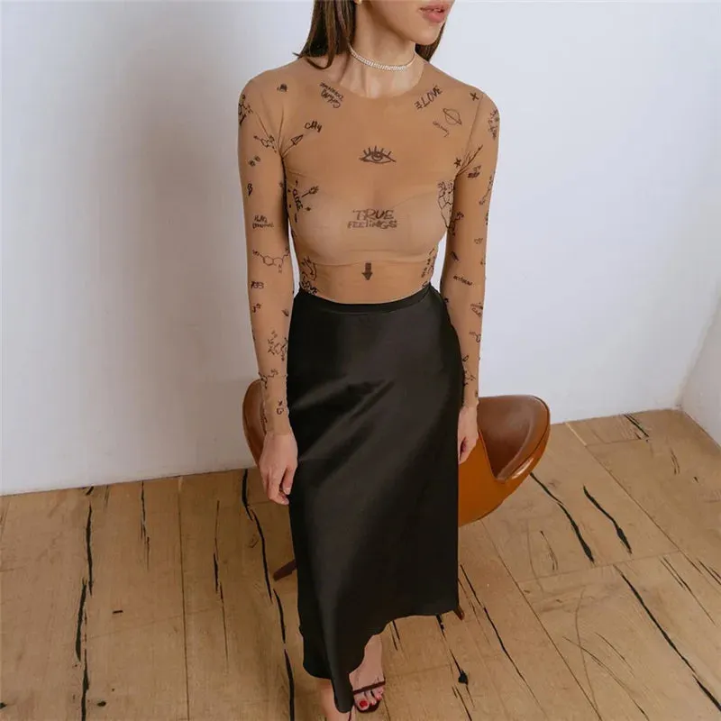 Aeris Tattoo Symbols Tissue Bodysuit