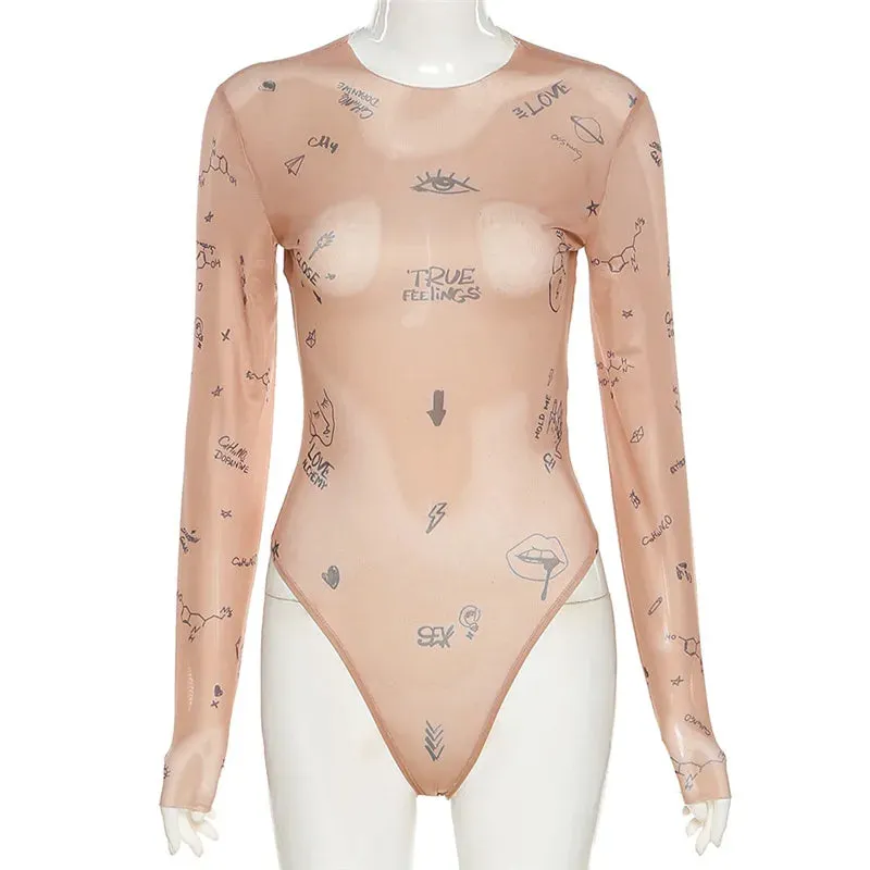 Aeris Tattoo Symbols Tissue Bodysuit