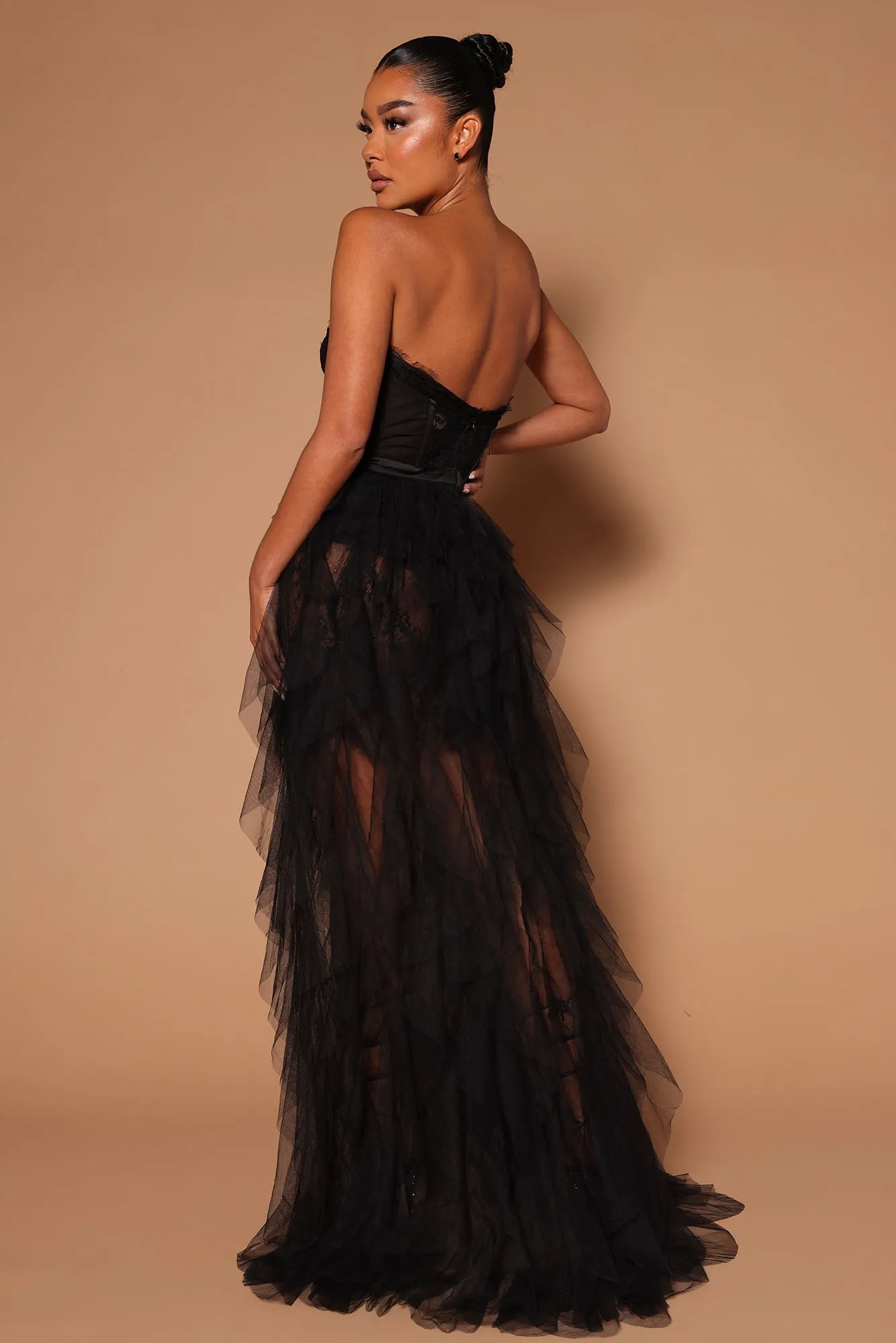 Anastasia Tulle Maxi Dress - Black