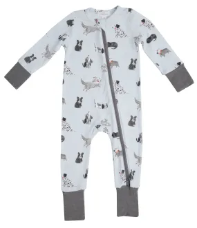 Angel Dear Grey Hounds Bamboo Zipper Romper