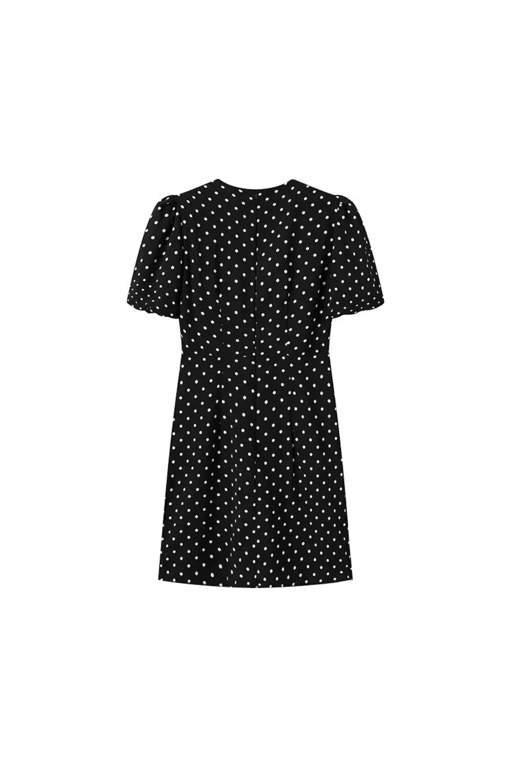 ’Ava‘ Bow-Accented Polka Dot Short-Sleeve Mini Dress