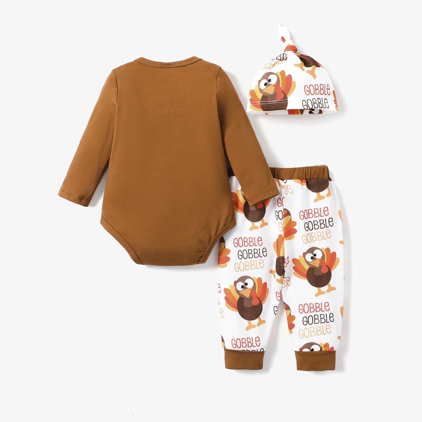 Baby Boy Thanksgiving Day Pattern Set Suitable for Summer Season Soft and Comfortable  Perfect for Outings 3-Pack