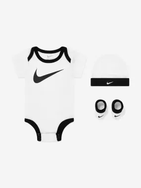 Baby Boys Swoosh Bodysuit Set in White