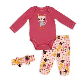 Baby Girl's Jogger Set with Headband - Super Cute