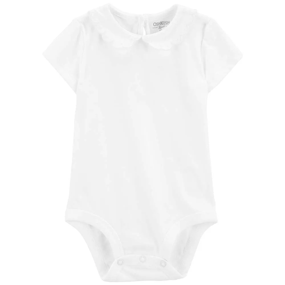 Baby Girls' Scalloped Peter Pan Collar Jersey Bodysuit 1Q444