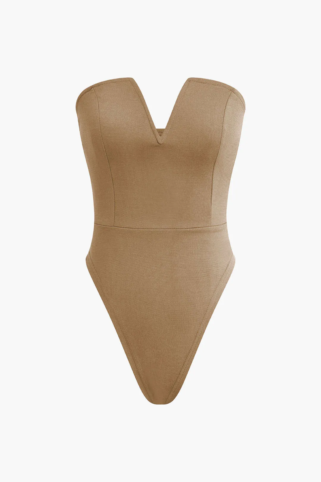 Basic V-neck Strapless Bodysuit