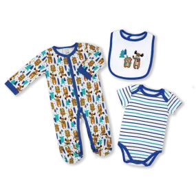 Bear and Moose Baby Bodysuit Set