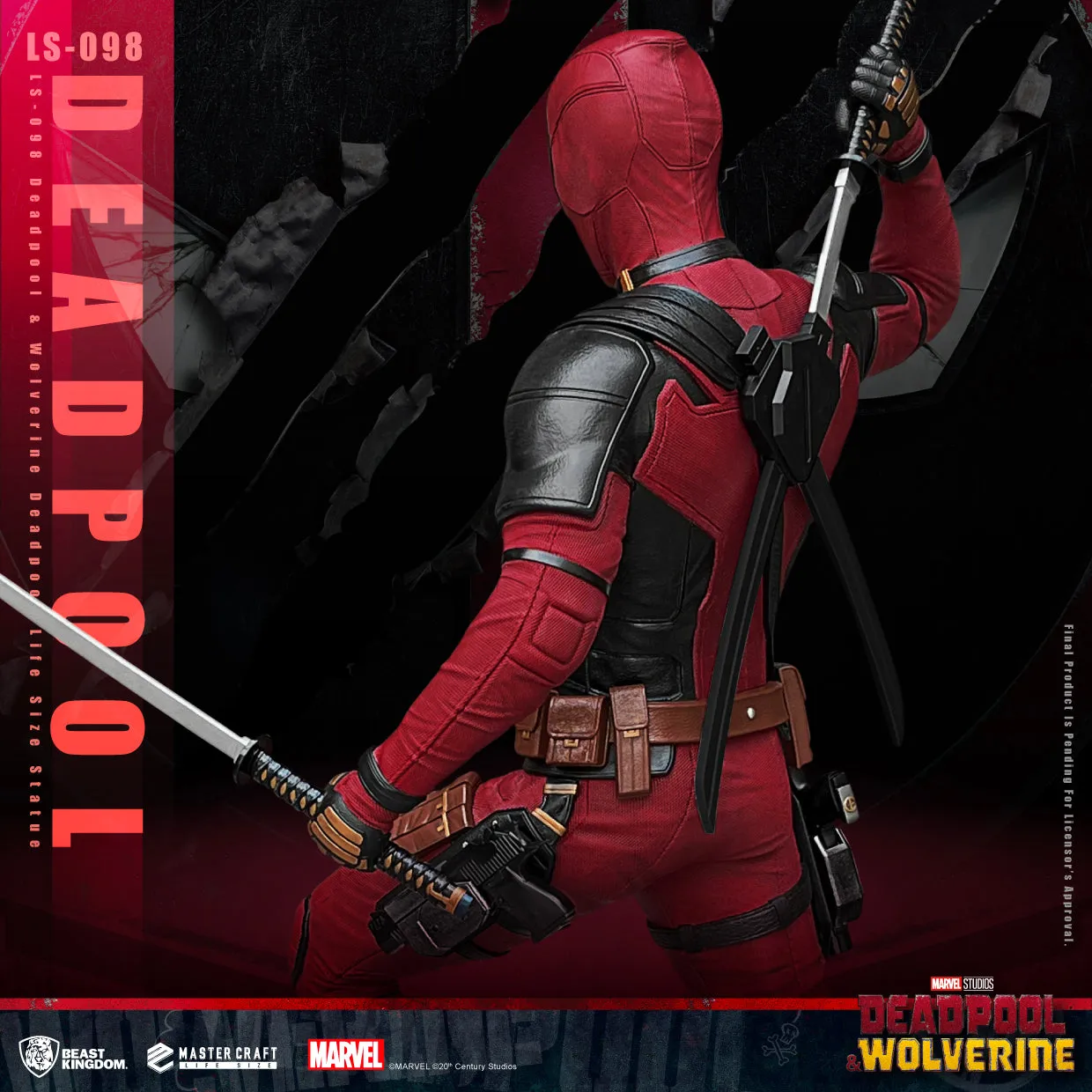 Beast Kingdom LS-098 Deadpool & Wolverine Deadpool Life Size Statue