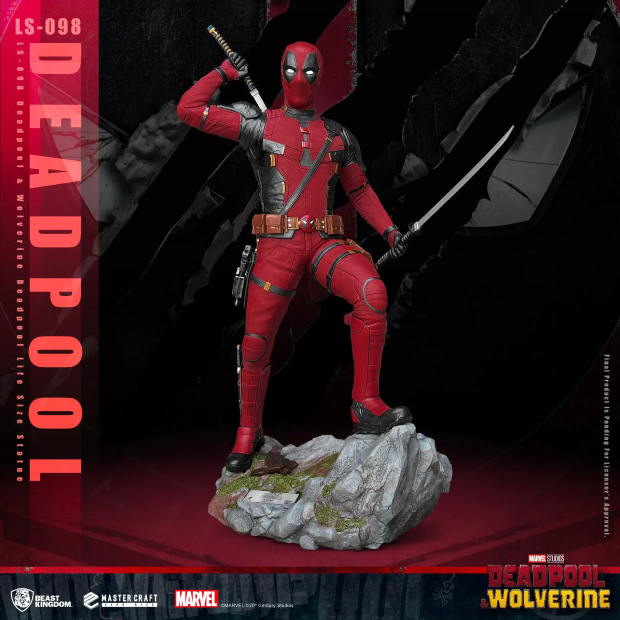 Beast Kingdom LS-098 Deadpool & Wolverine Deadpool Life Size Statue