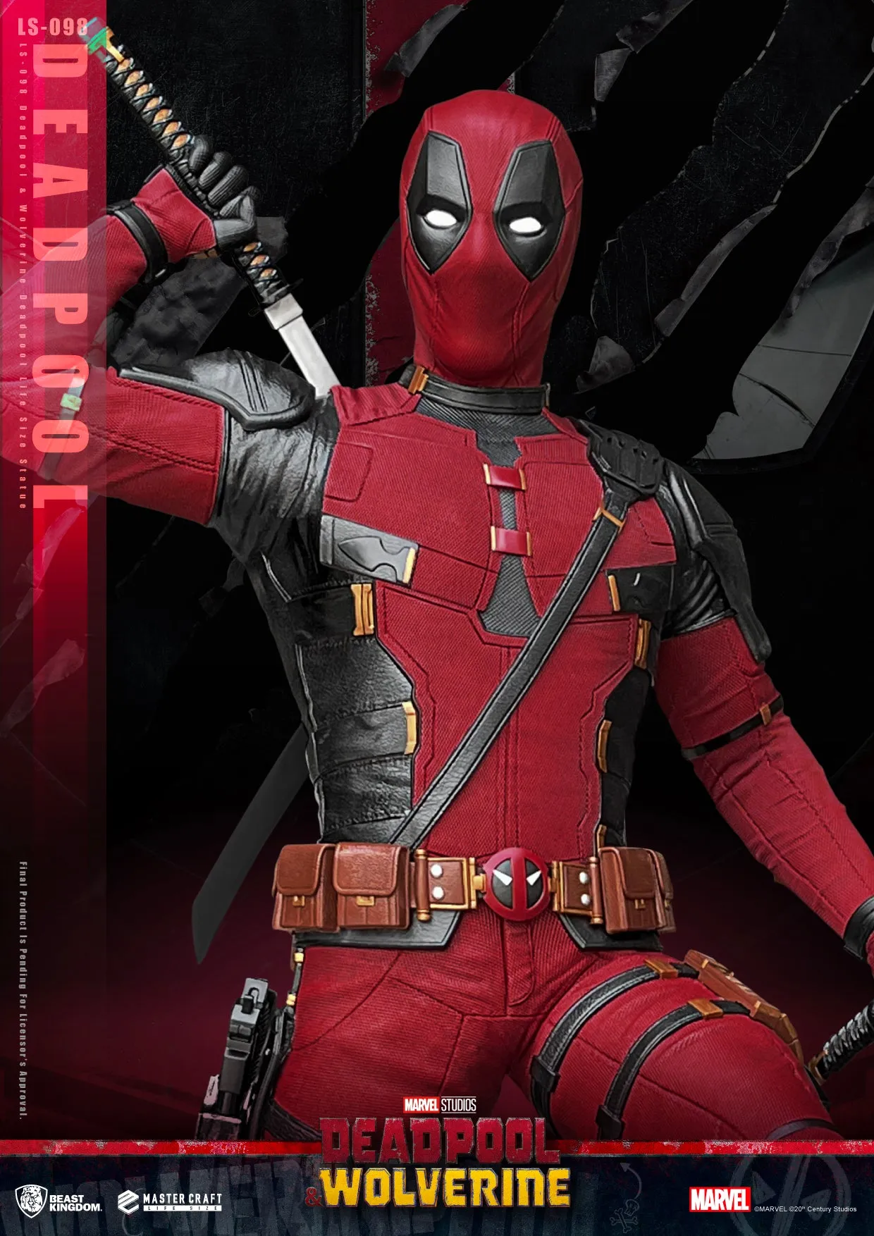 Beast Kingdom LS-098 Deadpool & Wolverine Deadpool Life Size Statue