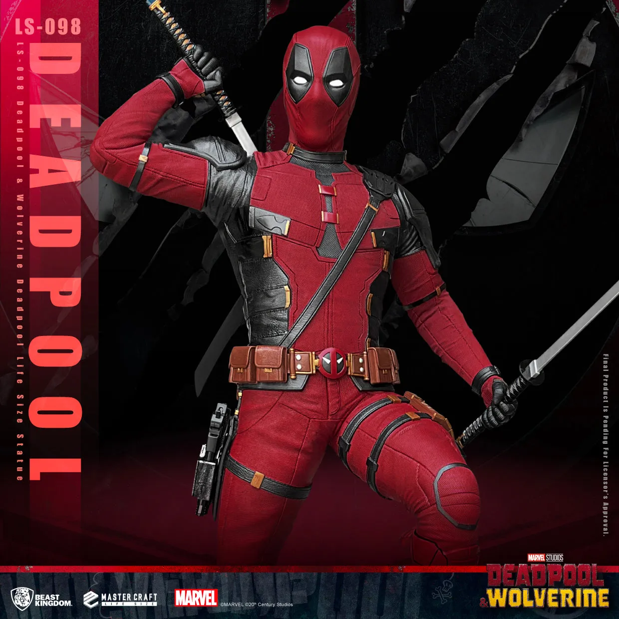 Beast Kingdom LS-098 Deadpool & Wolverine Deadpool Life Size Statue