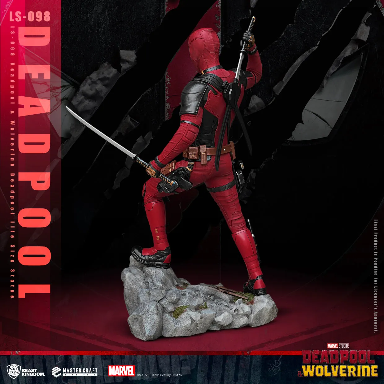 Beast Kingdom LS-098 Deadpool & Wolverine Deadpool Life Size Statue