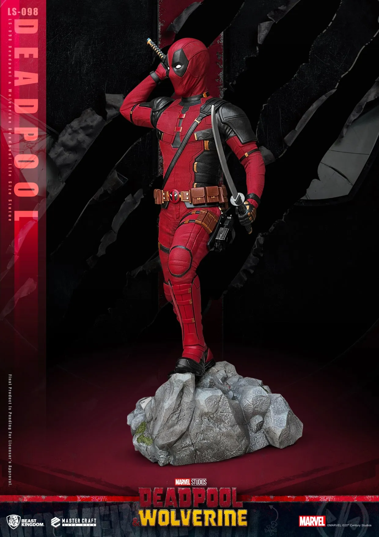 Beast Kingdom LS-098 Deadpool & Wolverine Deadpool Life Size Statue