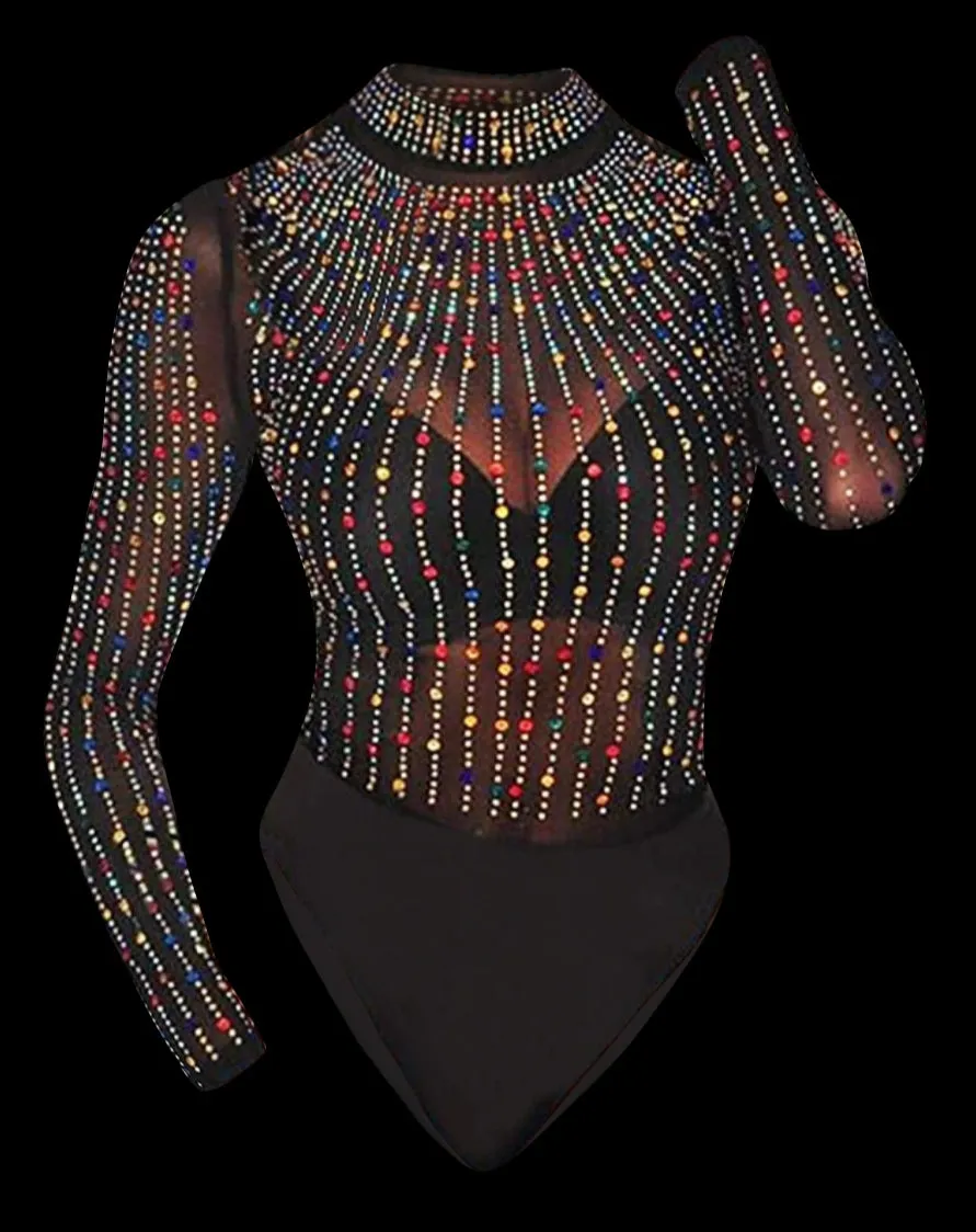 Bedazzled City Diva- Formal Bodysuit blouse (New)