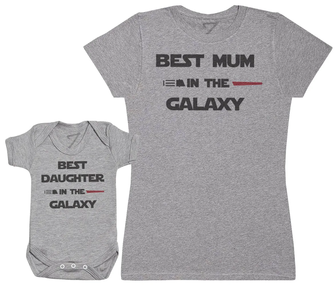 Best Mum And Daughter In The Galaxy - Baby T-Shirt & Bodysuit / Mum T-Shirt - (Sold Separately)