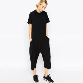 Black Casual Bib Overall