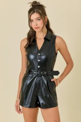 Black Collared Romper