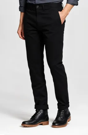 Black Cotton Chinos Pants