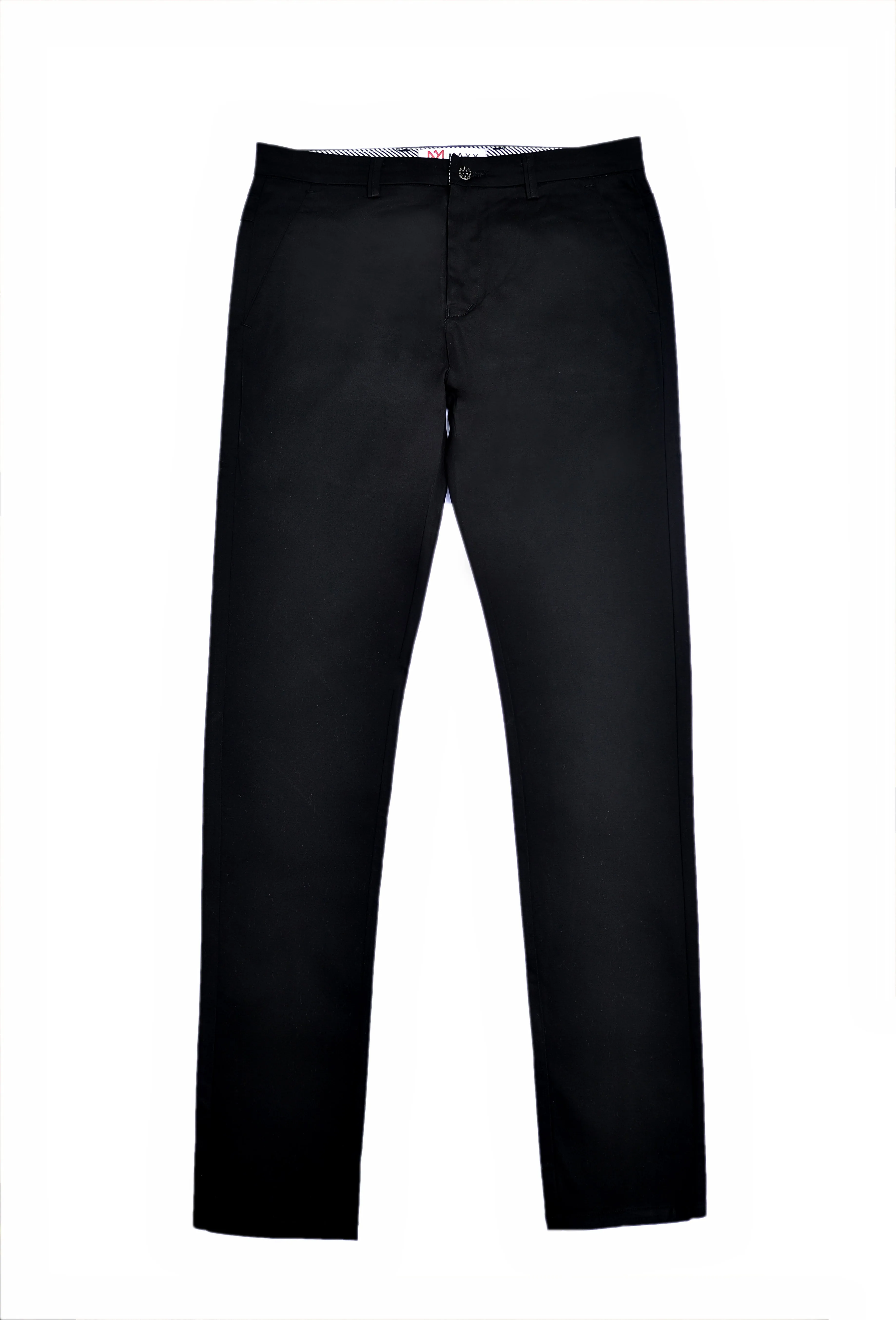 Black Cotton Chinos Pants