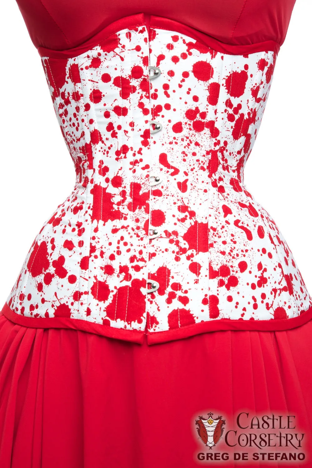 Blood Spatter Long Line Corset