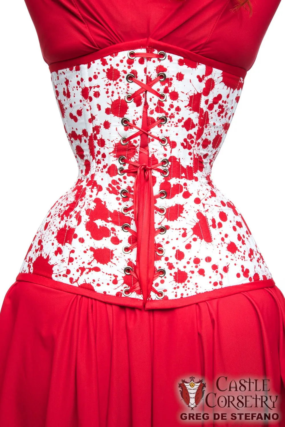 Blood Spatter Long Line Corset