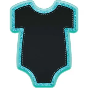 Blue Baby Boy Bodysuit Shaped MDF Easel - 22cm x 17cm