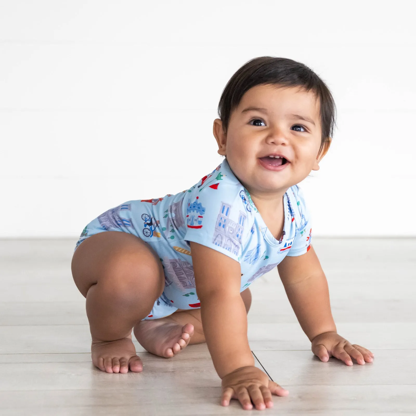 Blue Weekend in Paris Short Sleeve Bodysuit