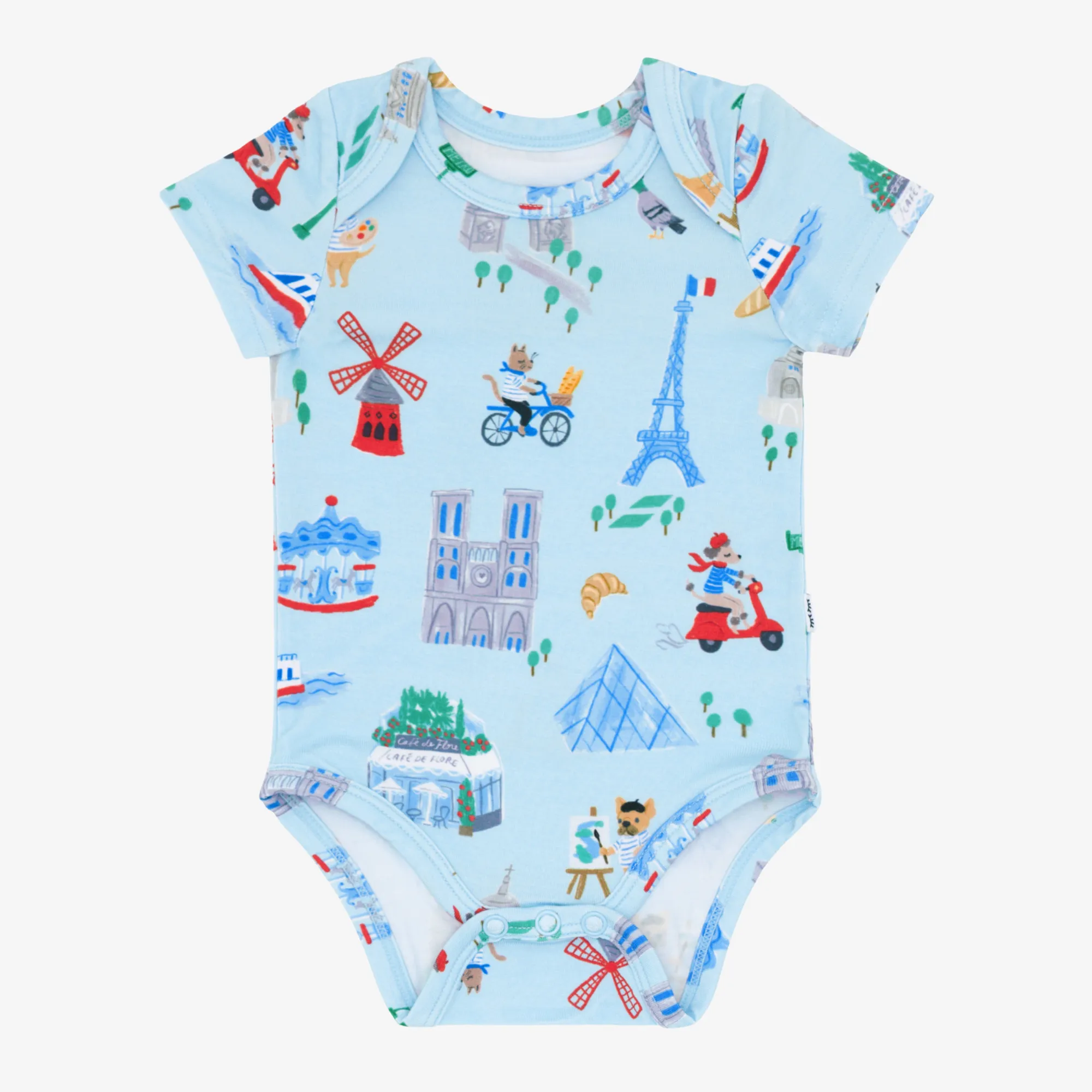 Blue Weekend in Paris Short Sleeve Bodysuit