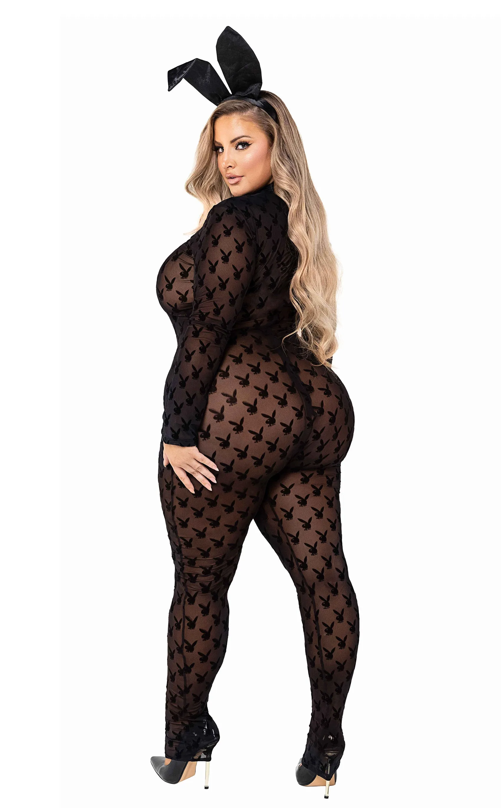 Blue Zone Planet |  2 Piece Sheer Playboy Bunny Bodysuit