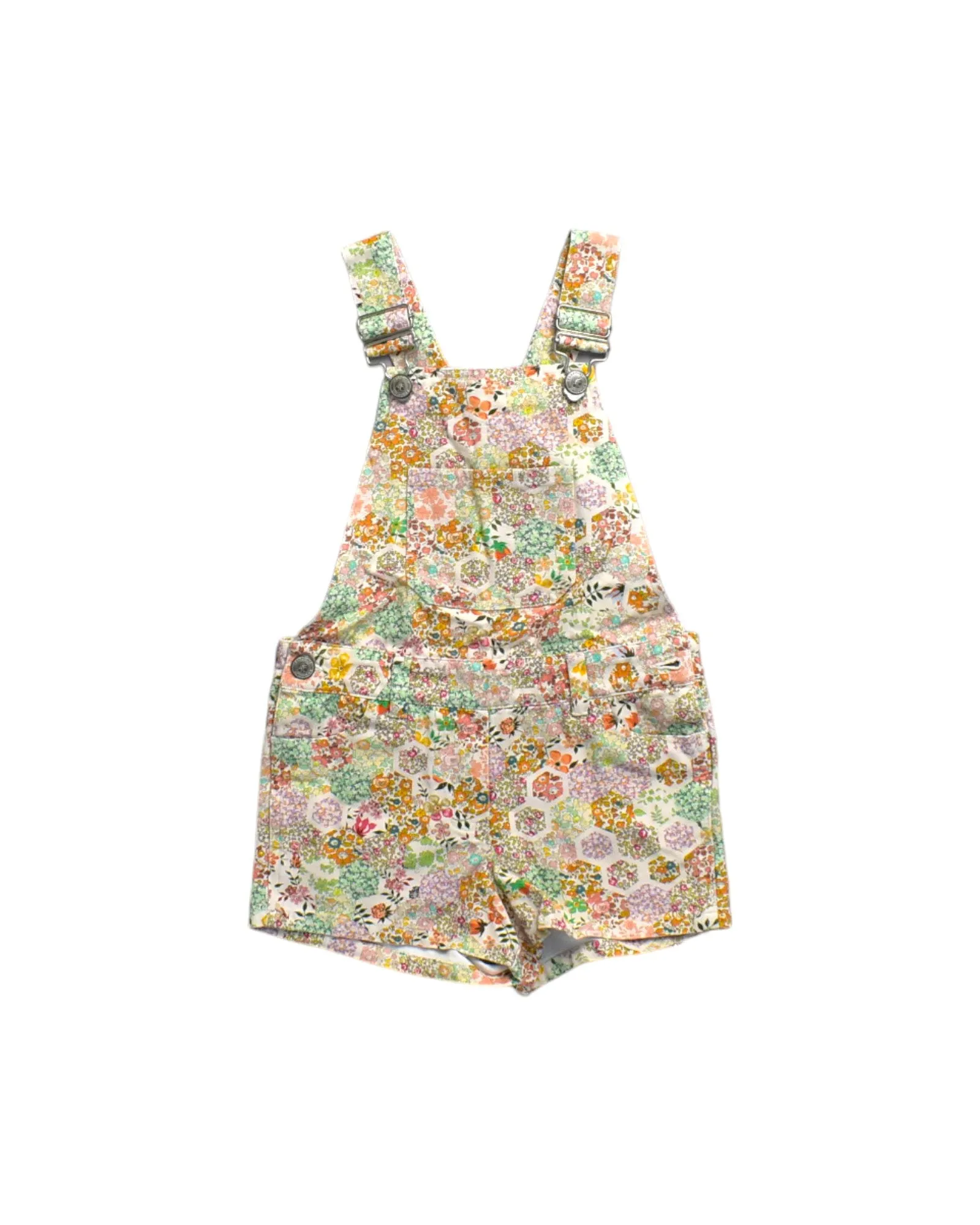 Bonpoint Floral Overall Shorts 6T