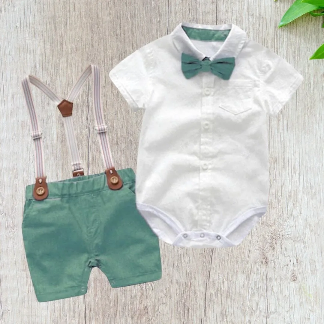 Byron - Baby Boy Wedding Suit with Bowtie, Newborn to 2 years Suit Set