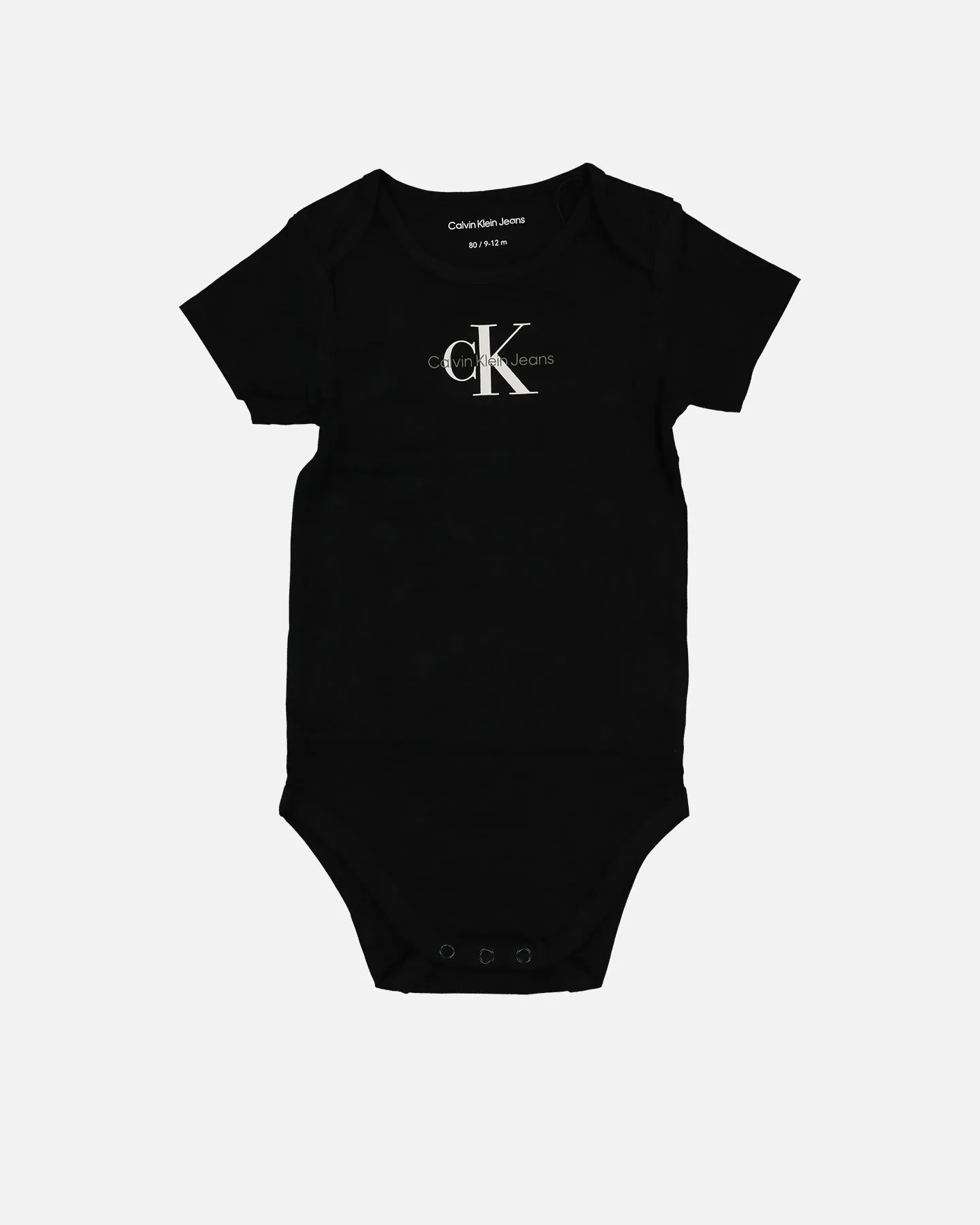 Calvin Klein Infants' Monogram Short Sleeve Bodysuit CK Black