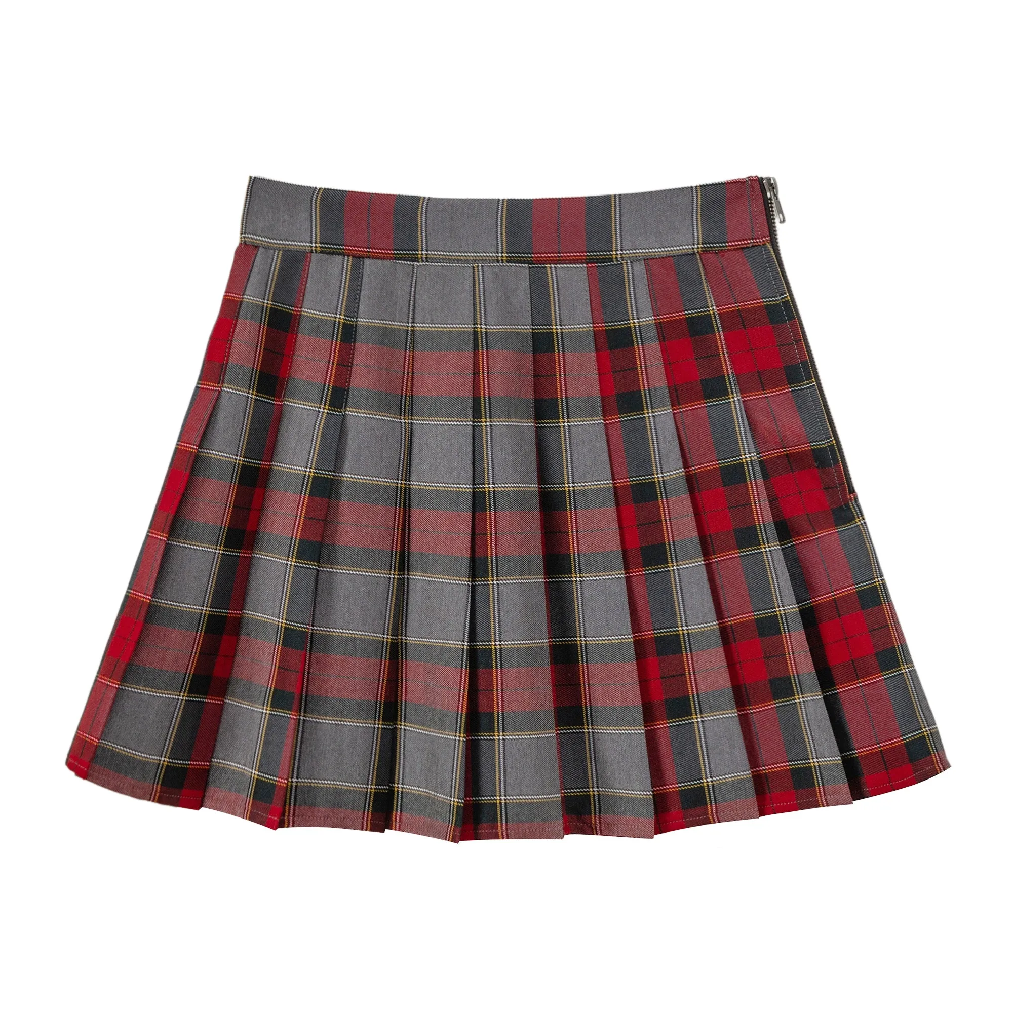 Check Pleated Skirt