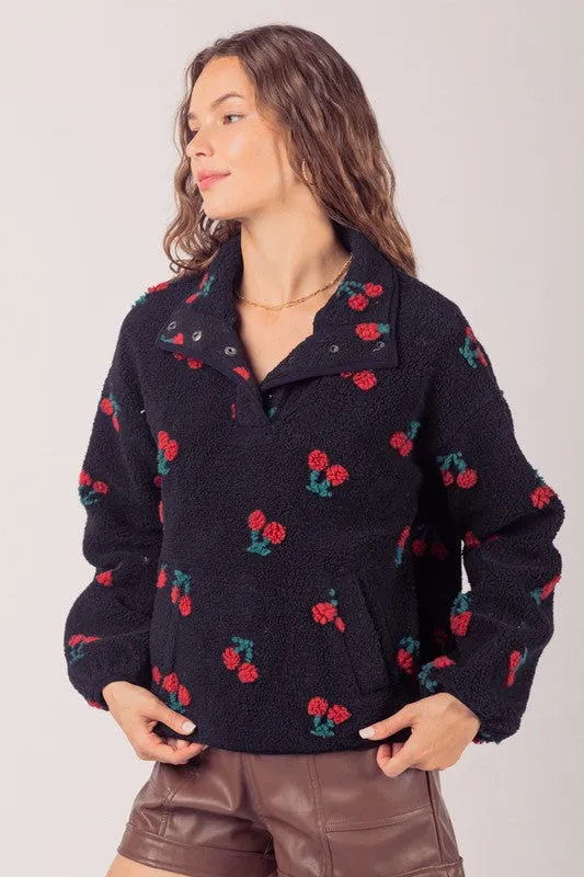 Cherry Print Fleece