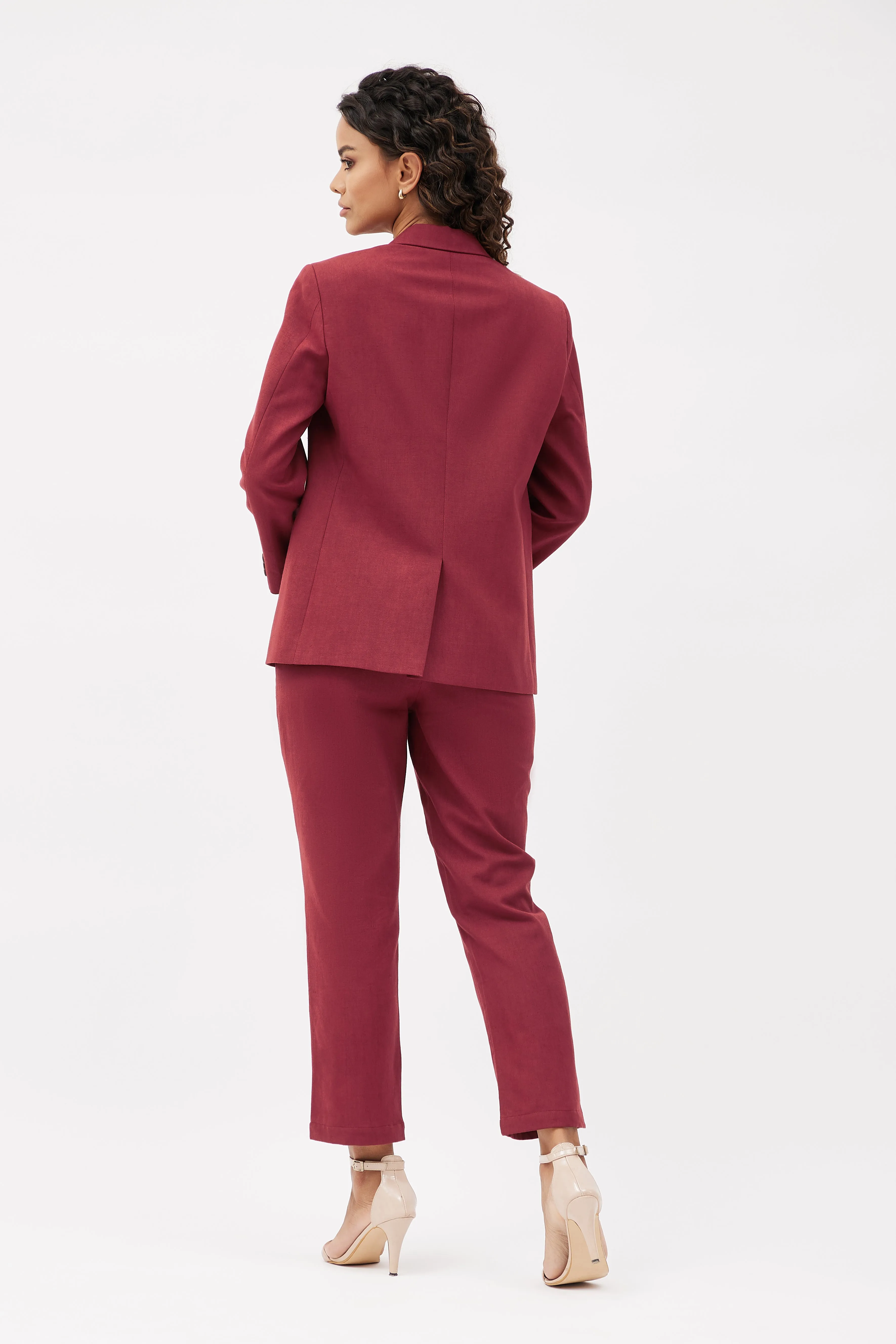 Classic Work Blazer & Trouser Set - Maroon