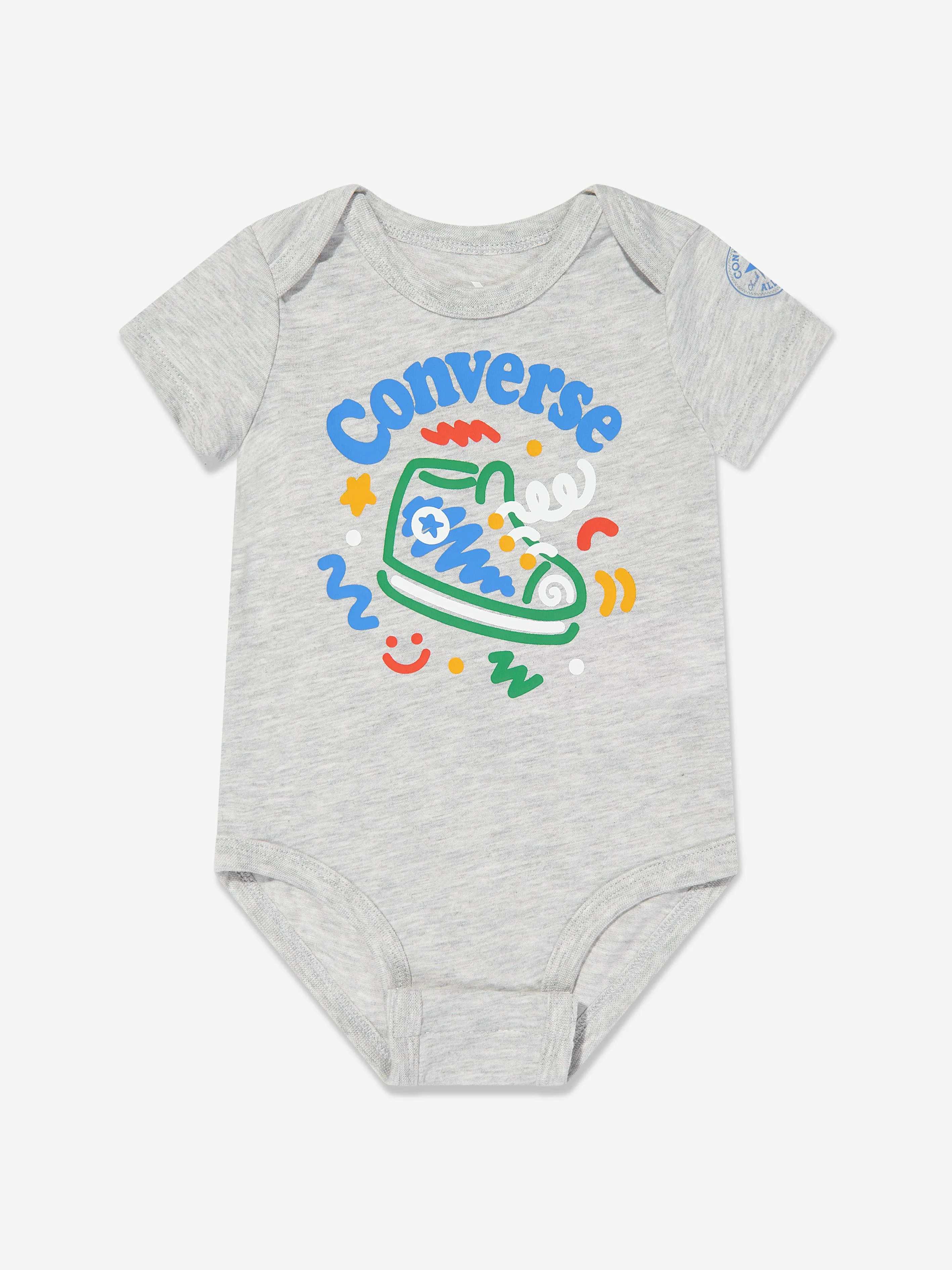 Converse Baby Boys 3 Pack Pattern Bodysuit Set in Multicolour