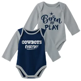 Cowboys 2 Pack Long Sleeve Bodysuit Set