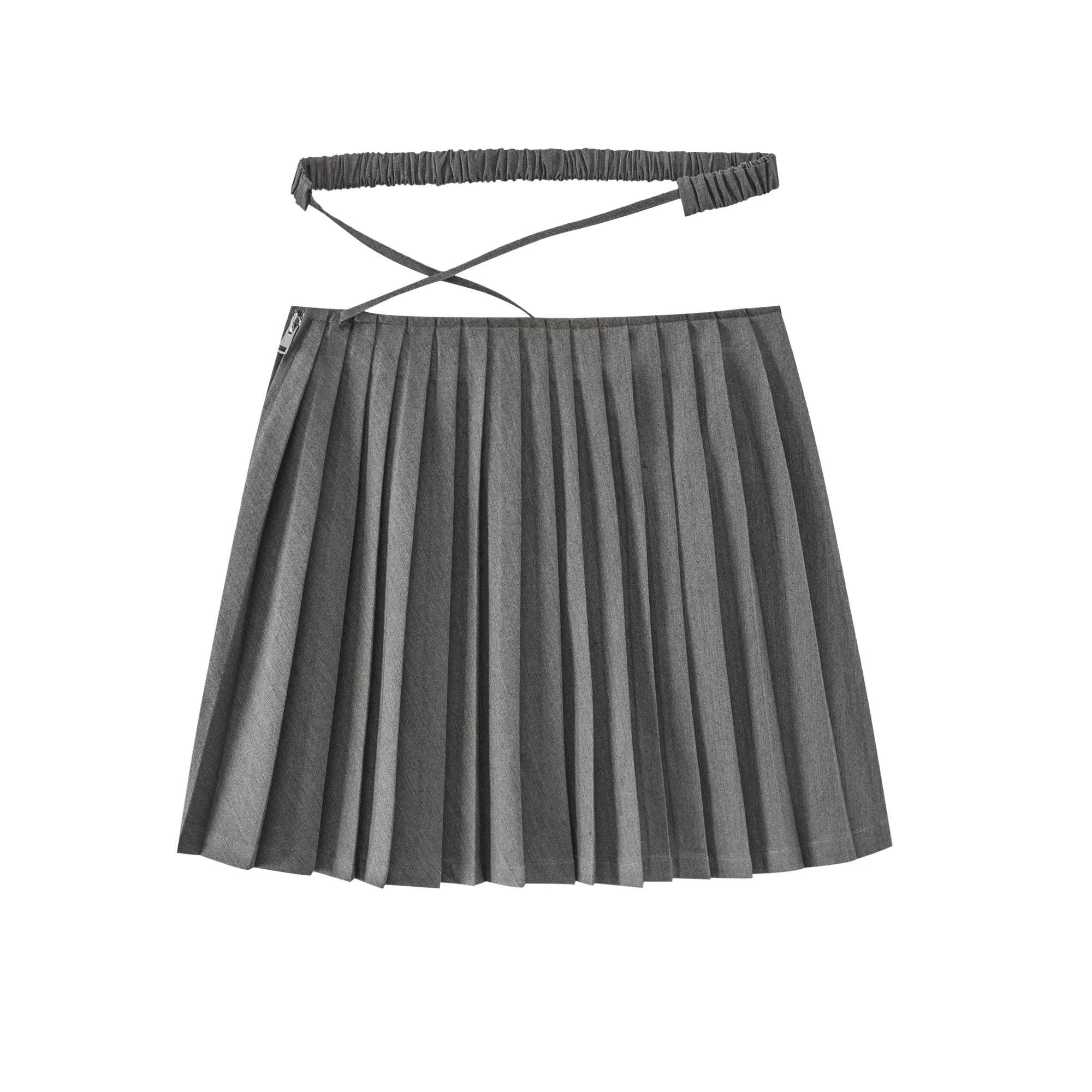 Criss Cross High Waist Pleated Skirt