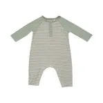 Desert Sage Stripe Raglan Henley Romper