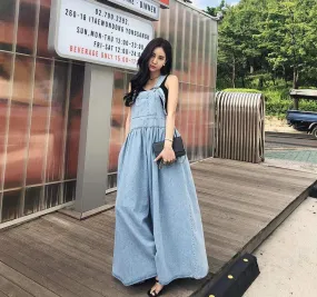 Drama Free Maxi Denim Overall Dress