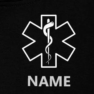 EMT Black Toddler Hoodie with Star of Life and Personalized Name - Optional Department or City on Back