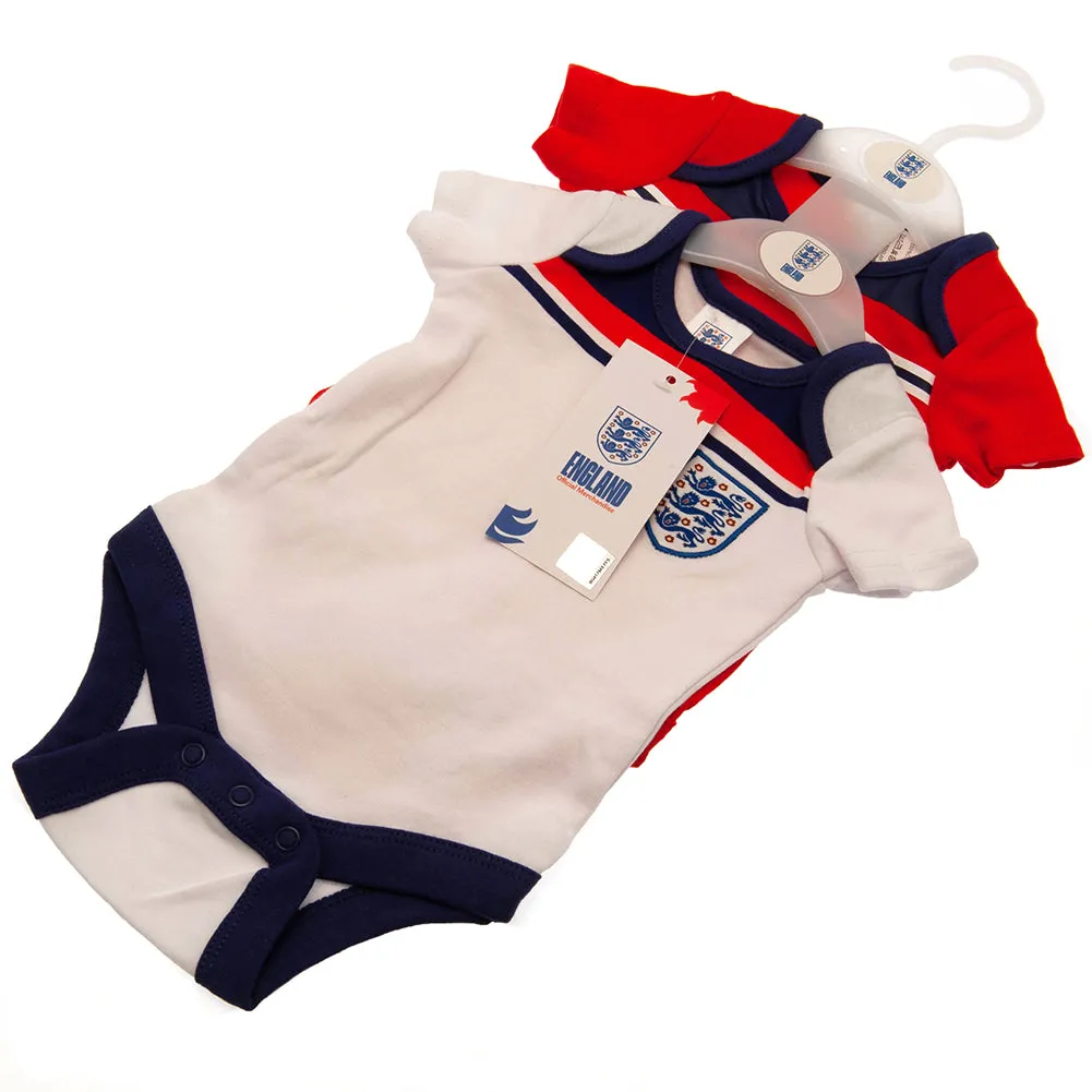 England FA 1982 Retro 2 Pack Bodysuit for 3-6 Months