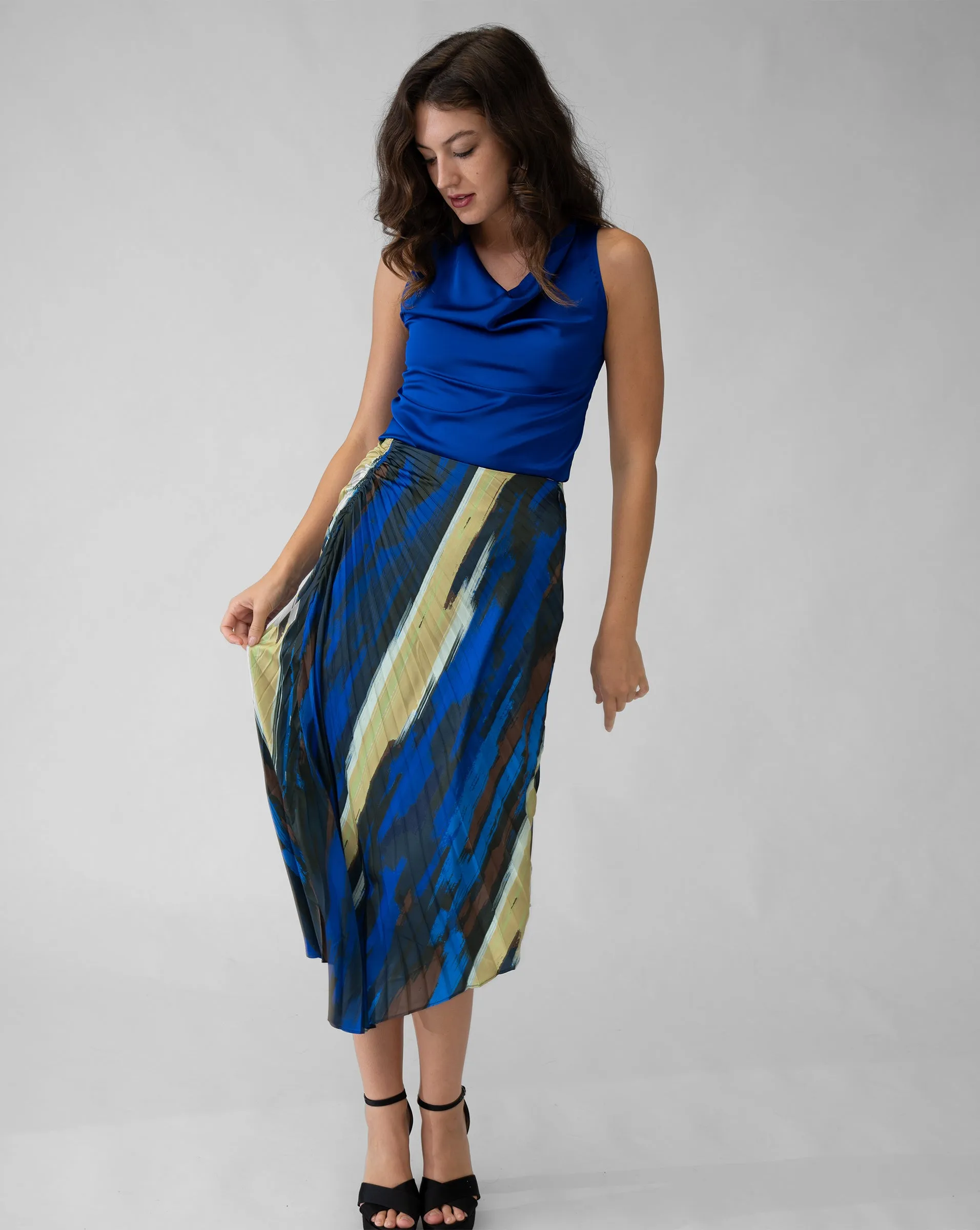 FINAL SALE - Satin Pleated Skirt