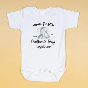 First Mother's Day Personalized Animals | White Bodysuit