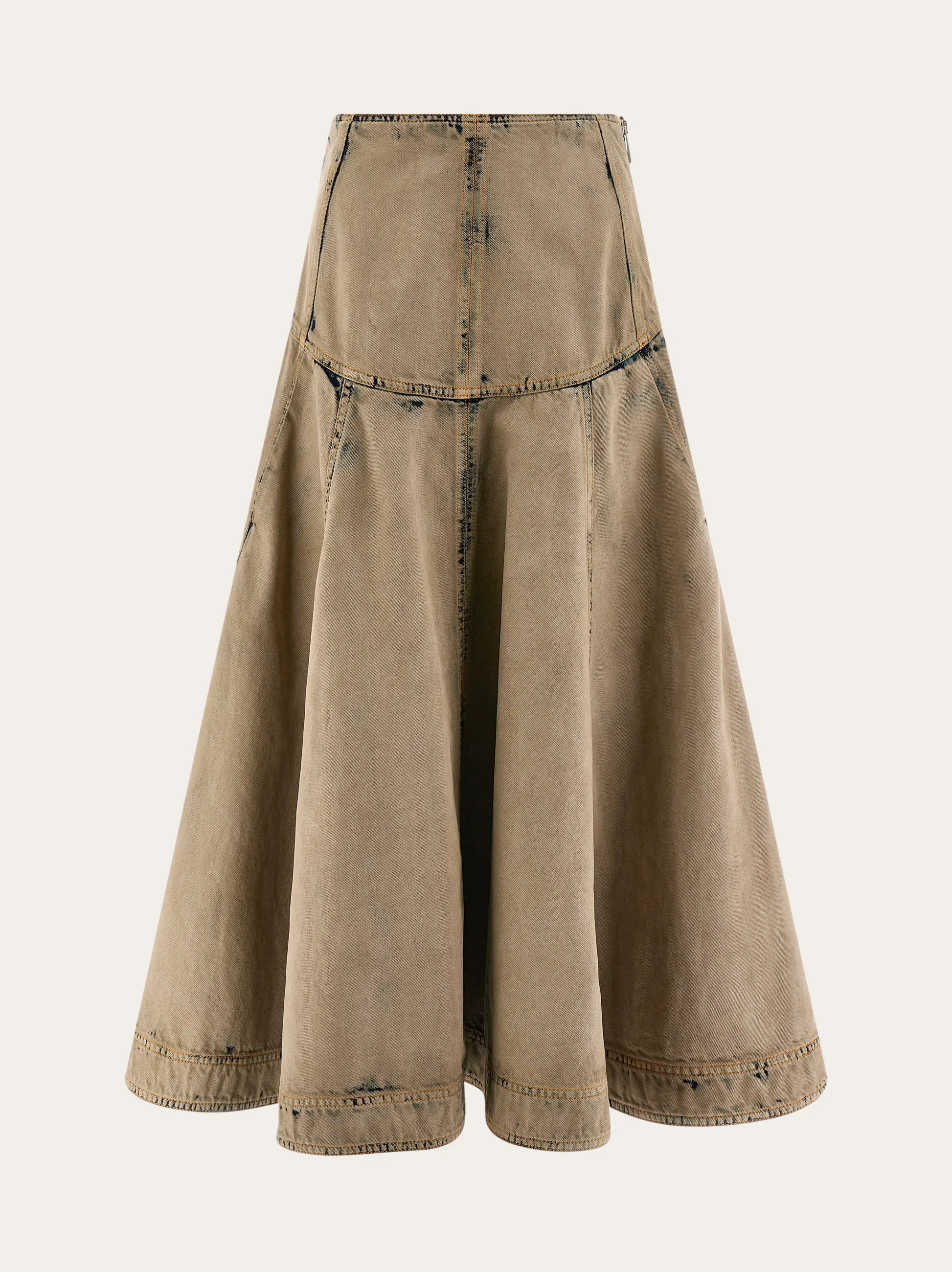 Flared Denim Skirt